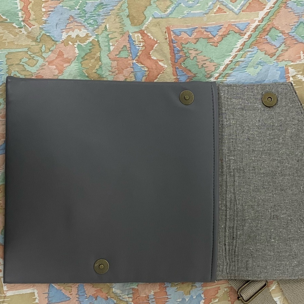 Vegan Leather Crossbody Bag Grey - Picture 6 of 7
